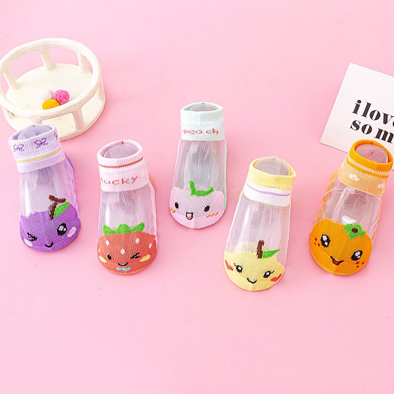 Adorable Baby Socks for Neutral Gender - Thin Mesh Silk