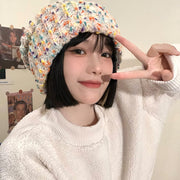 Warm Rainbow Beanie Hats for Women