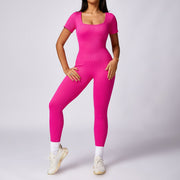 Seamless Fitness Jumpsuit for Women - Moisture-Wicking & Breathable