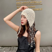 Vintage Tassel Knit Hat for Women