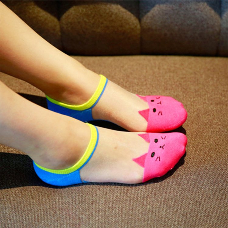 Crystal Cartoon Ankle Socks for Women - Invisible & Breathable