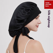 Large Adjustable Silk Night Cap for Women