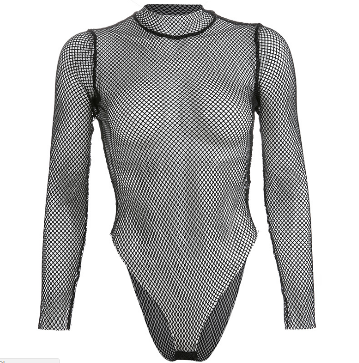 Seductive Hollow Out Mesh Party Bodysuit