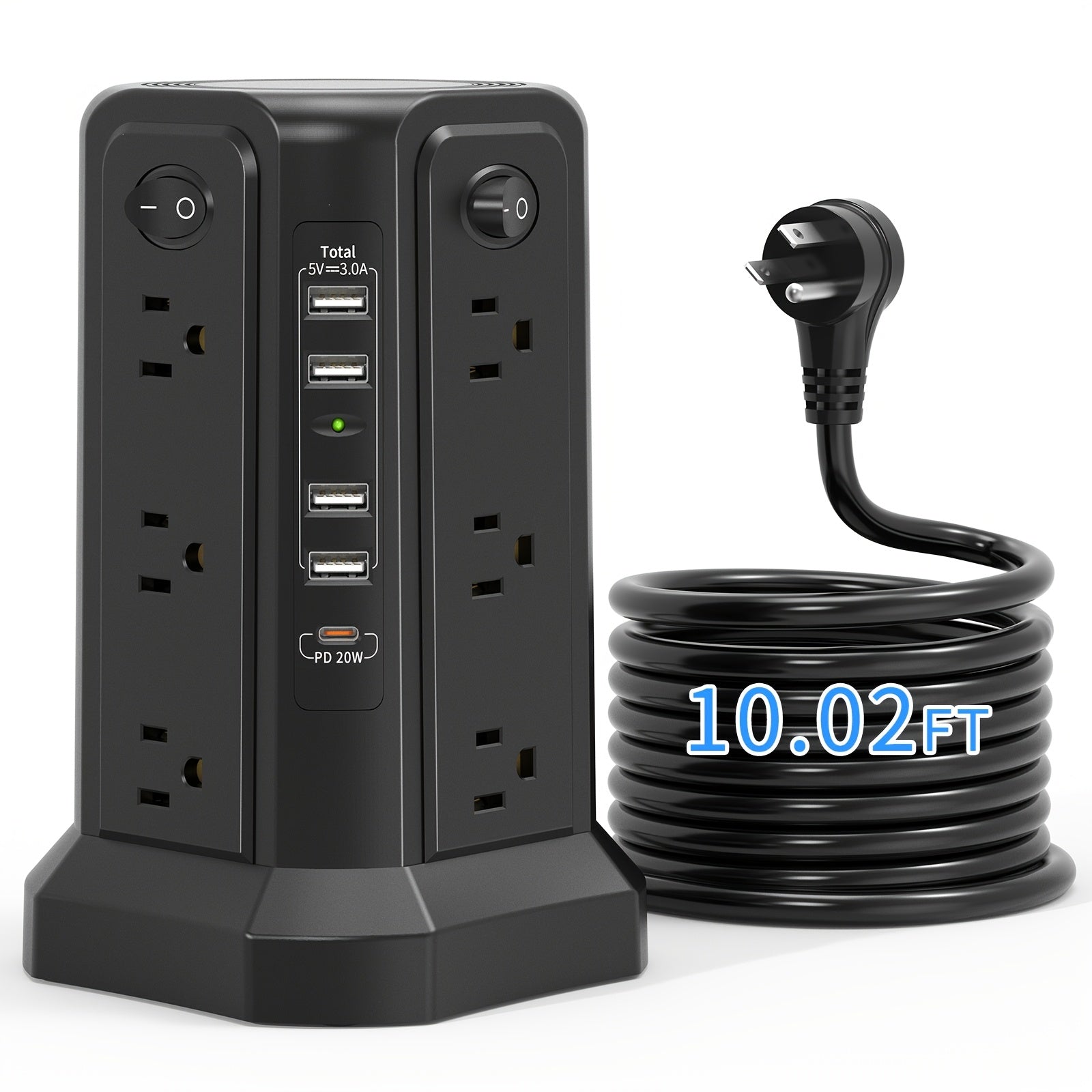 New Product: Flat Plug with USB/USB-C Ports, 8/12/16 AC Socket Power Board, Power Board with Multiple USB Charging Ports And Surge Protection, Extension Cord Desktop Power Board
