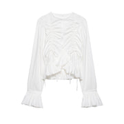 Fashionable Simple Versatile Flared-panel Shirt Top