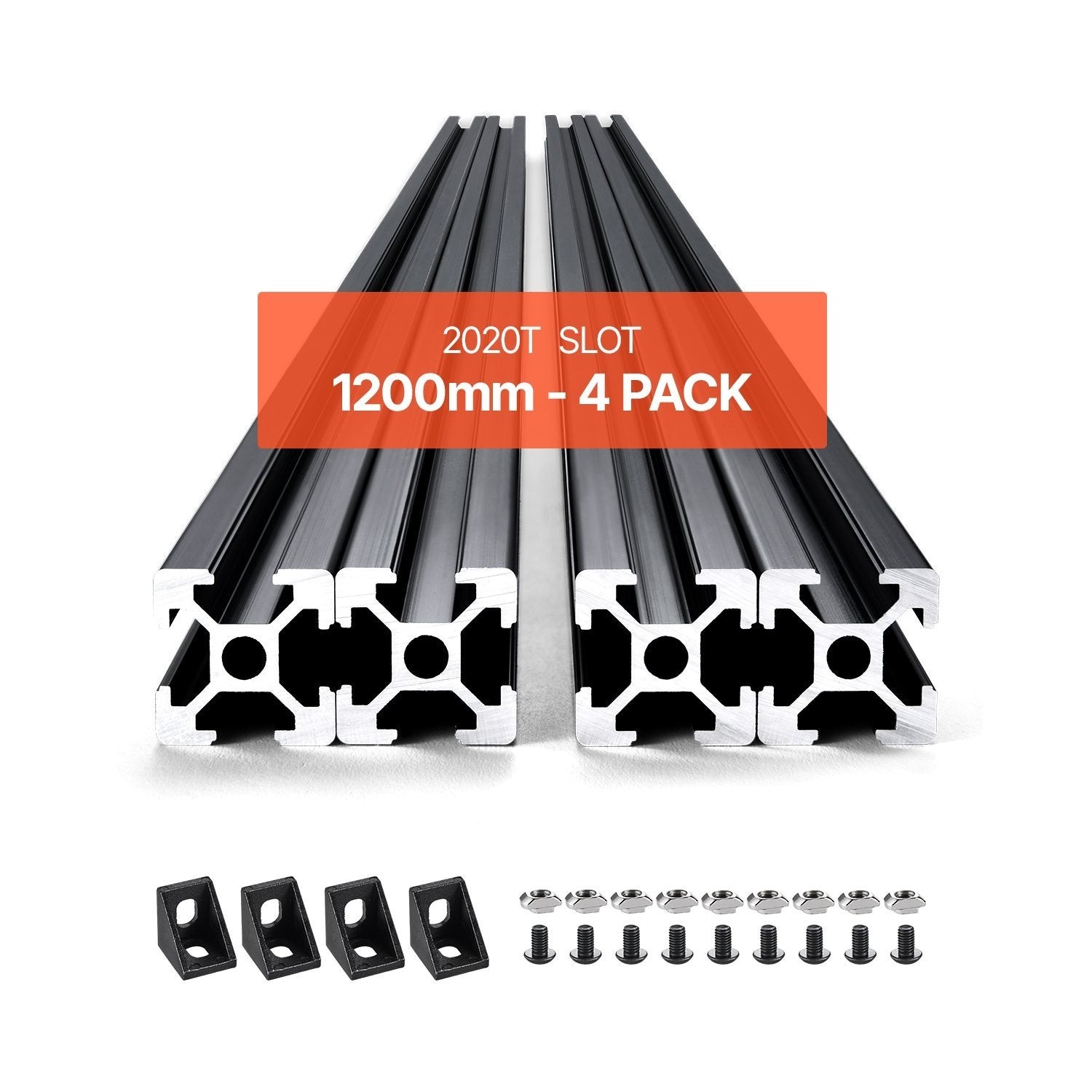 Anodized 2020 T‑Slot Aluminum Extrusion Linear Rail – 1000 mm, 1200 mm, 1500 mm, 2000 mm