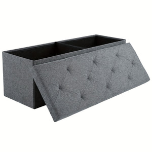 Storage Ottoman Bench, FoldingOttoman Stool, Ottoman with Storage, StorageChest, End Of Bed Bench, Padded Seat, StorageBench with Seating for Bedroom, Living Room, Mother's Day Thoughtful Gift