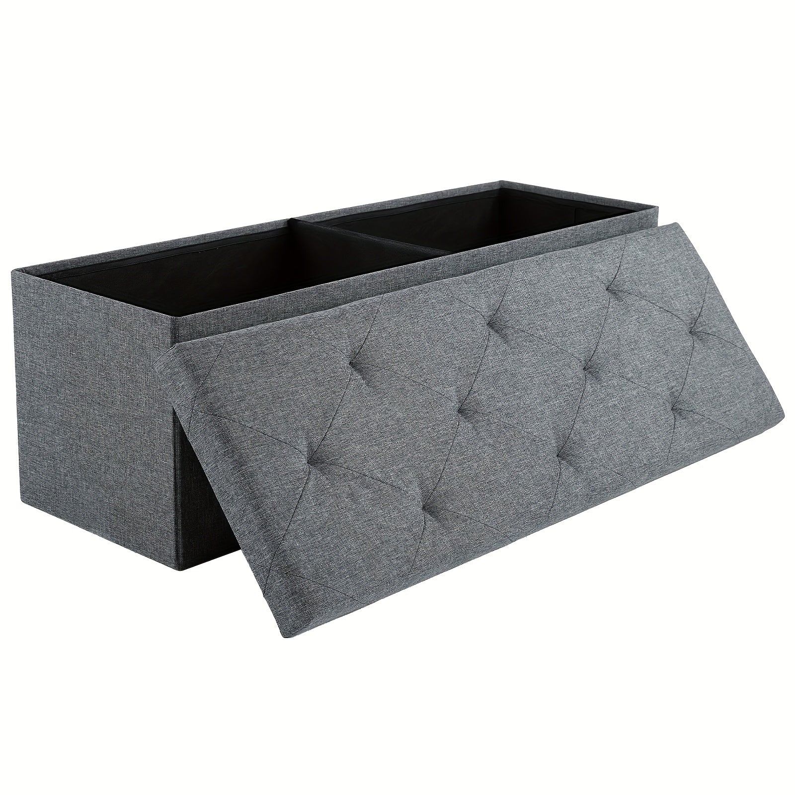 Storage Ottoman Bench, FoldingOttoman Stool, Ottoman with Storage, StorageChest, End Of Bed Bench, Padded Seat, StorageBench with Seating for Bedroom, Living Room, Mother's Day Thoughtful Gift