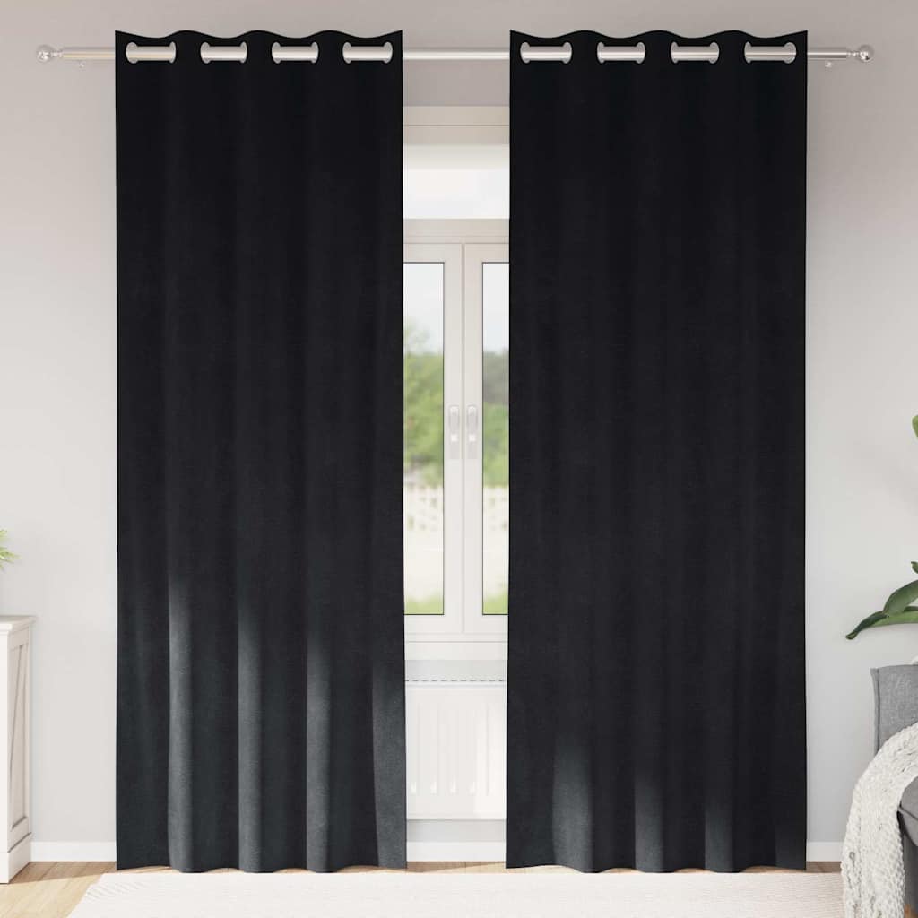 Curtains with Drapes 2 Pcs Velvet