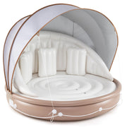 73' Tanning Pool Lounger Float with Retractable And Removable Canopy