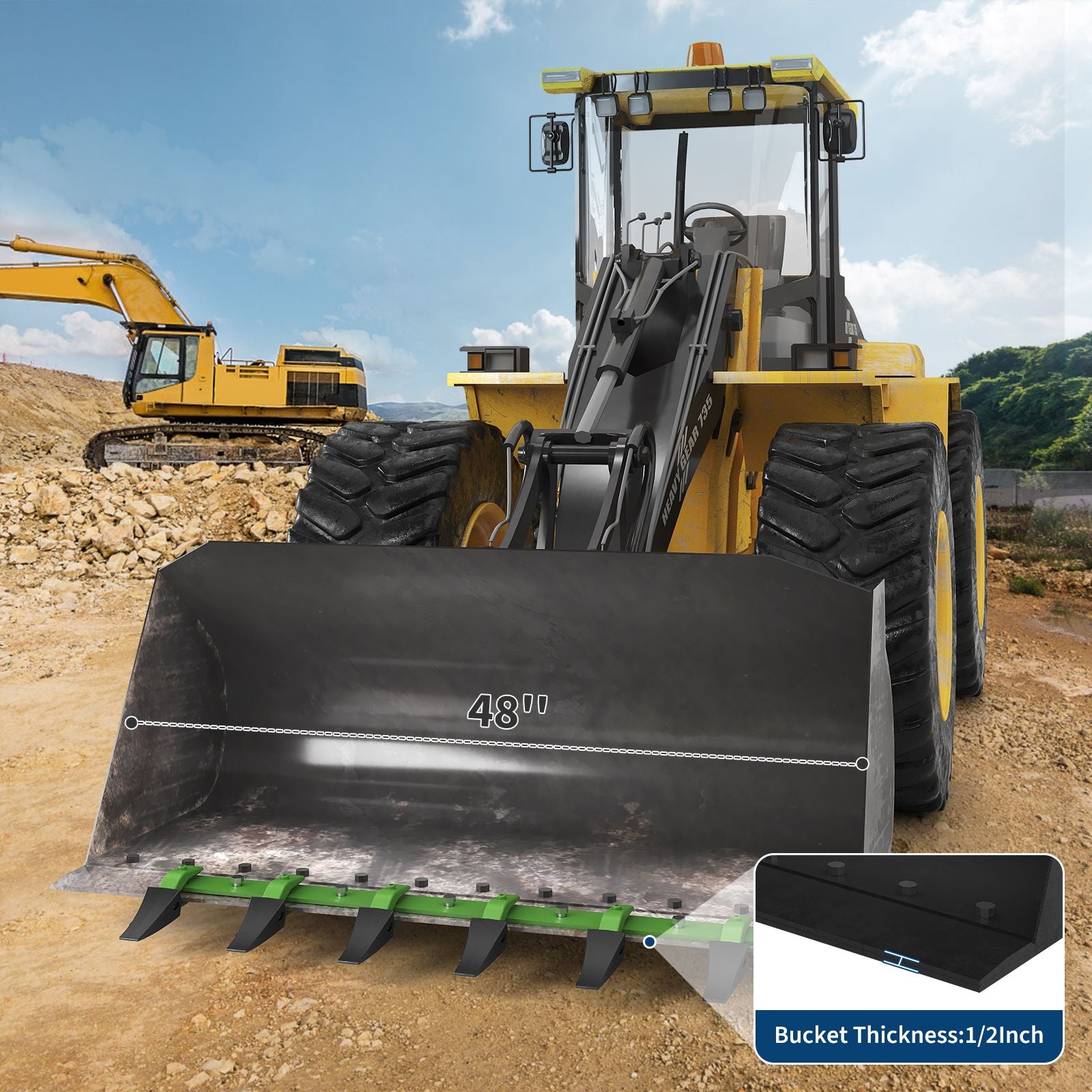 [Durable Steel Teeth] Durable Steel Tractor Bucket Teeth | Carbon Steel, 3 S 1 Design Configuration, Enhanced Performance and Longevity in Heavy-Duty Applications, GAOMON Brand