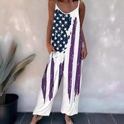Women's Printed Casual Suspender Jumpsuit