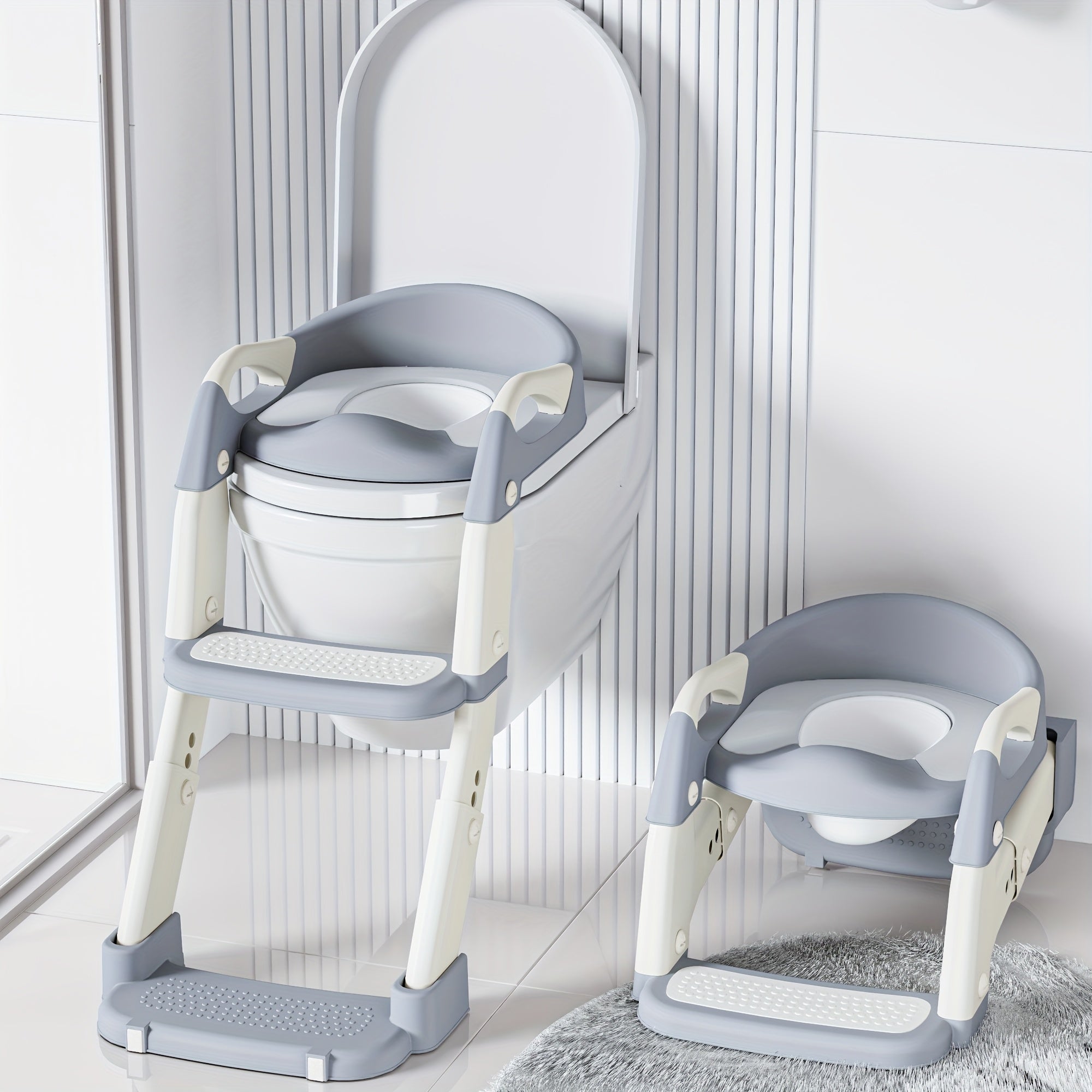 3-in-1 Potty Training Seat with Step Stool and Ladder for Toddlers