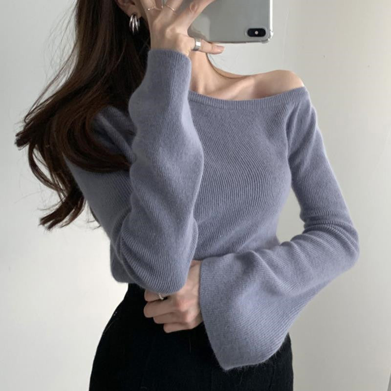 Elegant Slim Long-Sleeve Pullover Sweater