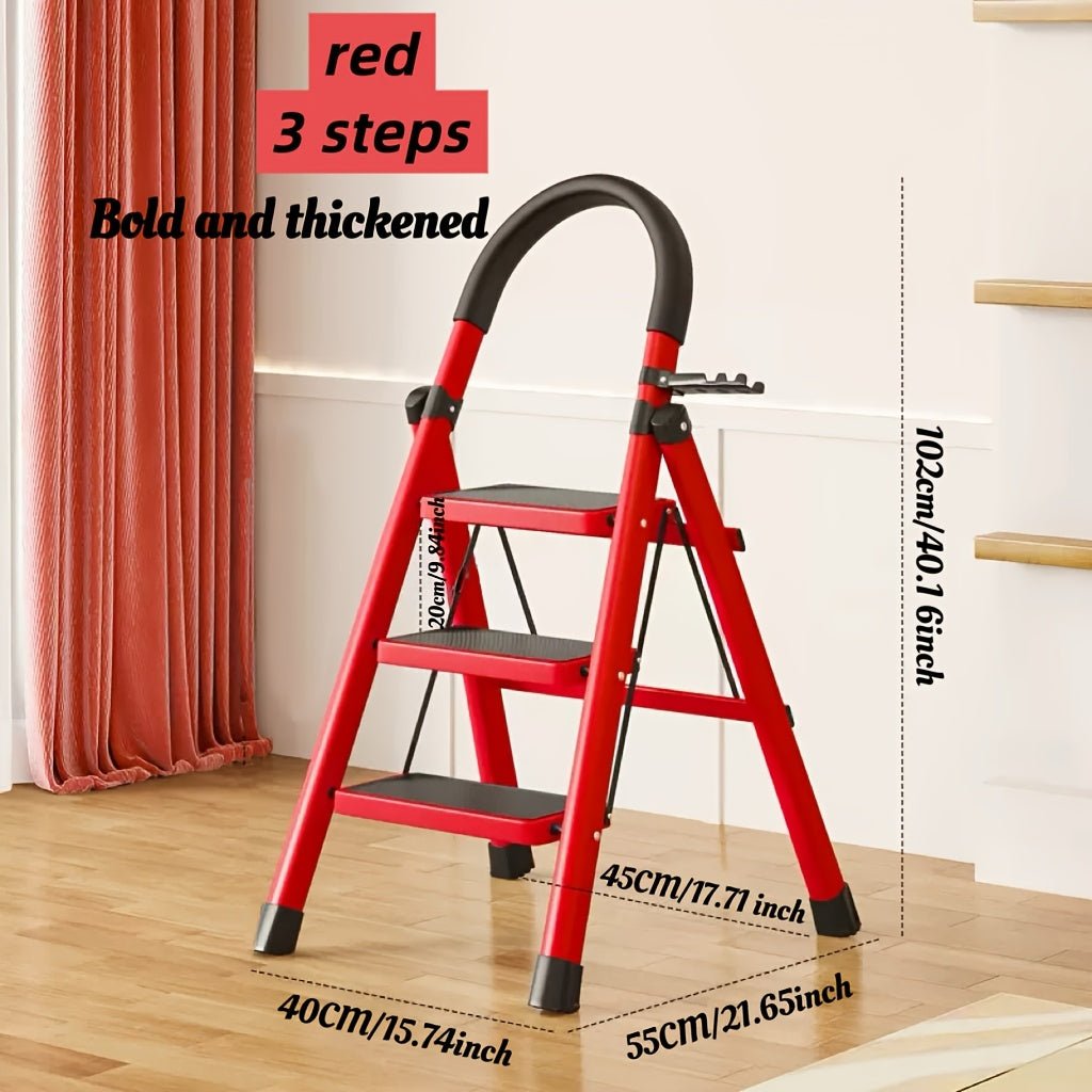 Heavy-Duty 2 to 5-Step Folding Ladder with 500 Lbs Capacity