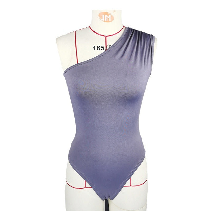Women's Sexy Slim-Fit Slash-Neck Sleeveless Jumpsuit