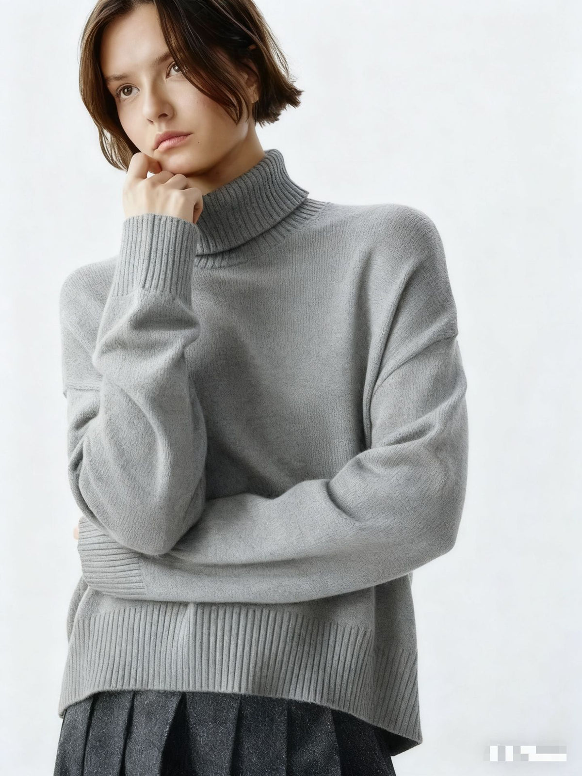Turtleneck Loose-fitting Versatile Knitted Pullover Sweater