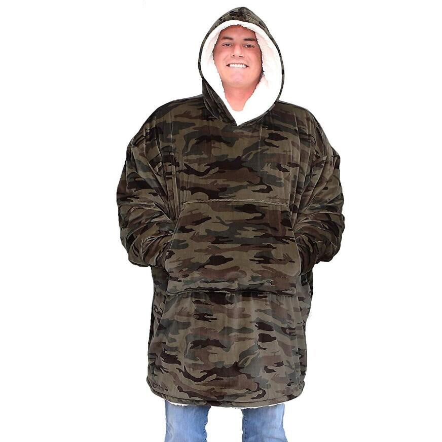Cozy White Leopard Print Oversized Hooded Sweater