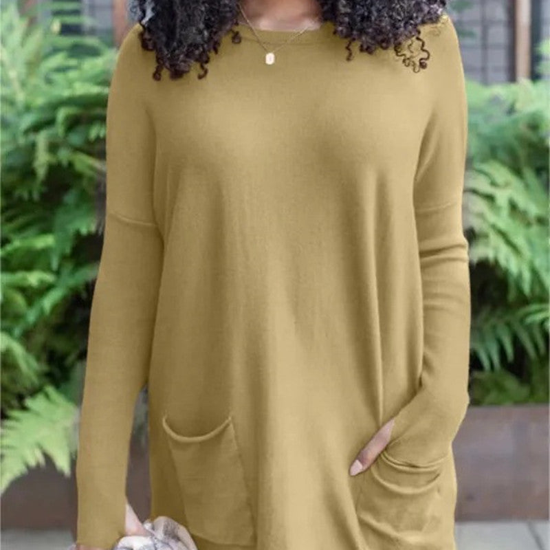 Women's Casual Long Sleeve Pocket Top