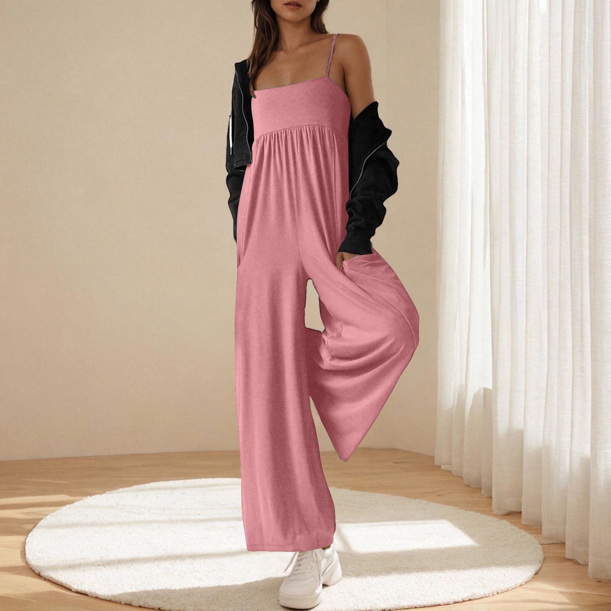 Chic One-Shoulder Backless Wide-Leg Jumpsuit