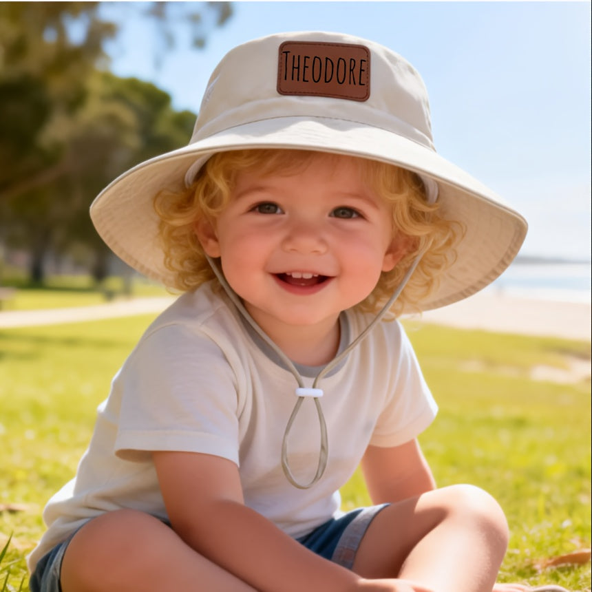 Lightweight Foldable Fisherman Hat for Kids with Personalized Name Tag