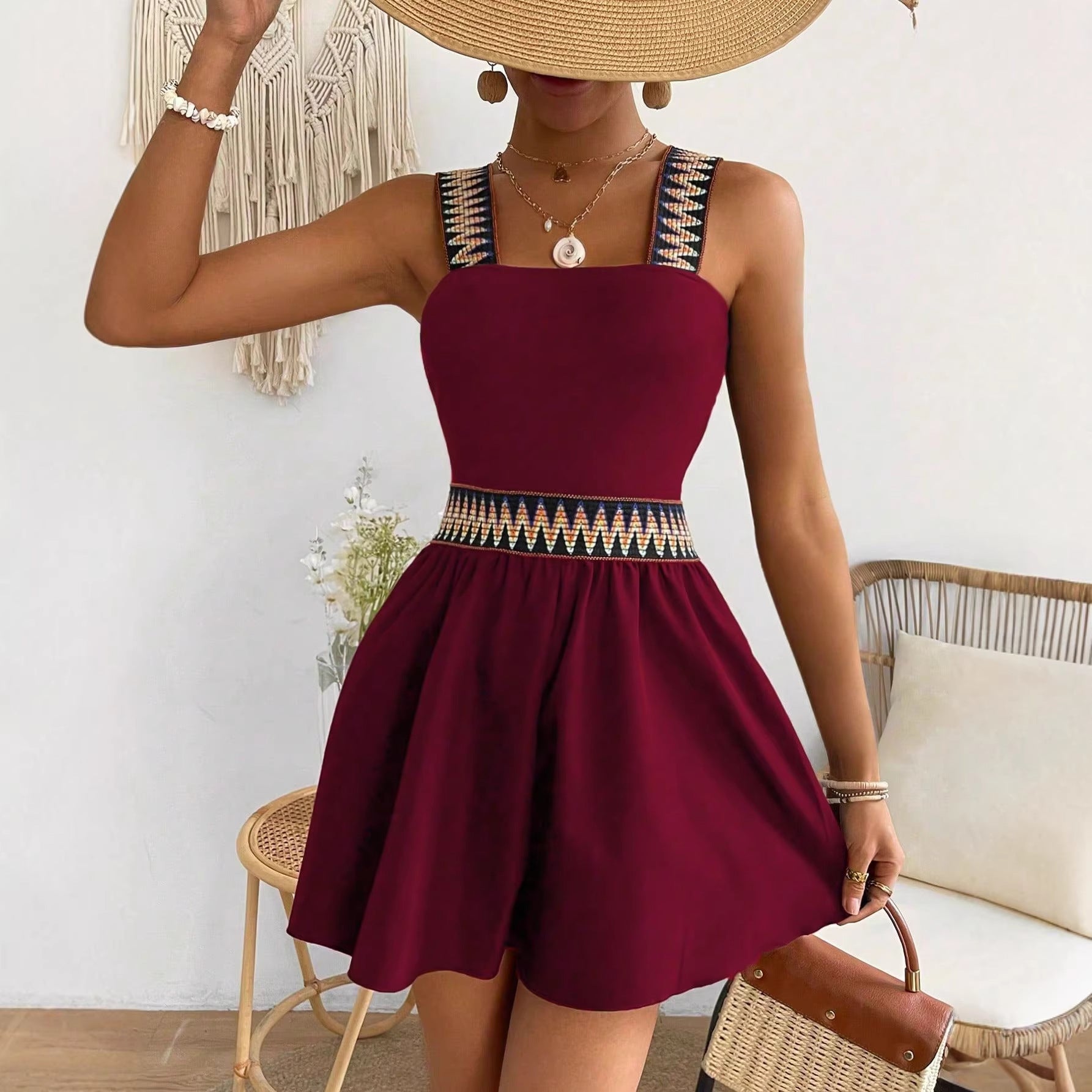 Casual Resort Wide-Leg Jumpsuit with Cinched Waist