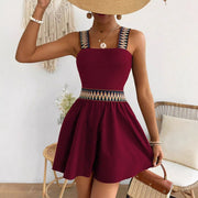 Casual Resort Wide-Leg Jumpsuit with Cinched Waist