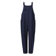 Women's Solid Color Pocket Suspenders One-Piece Trousers