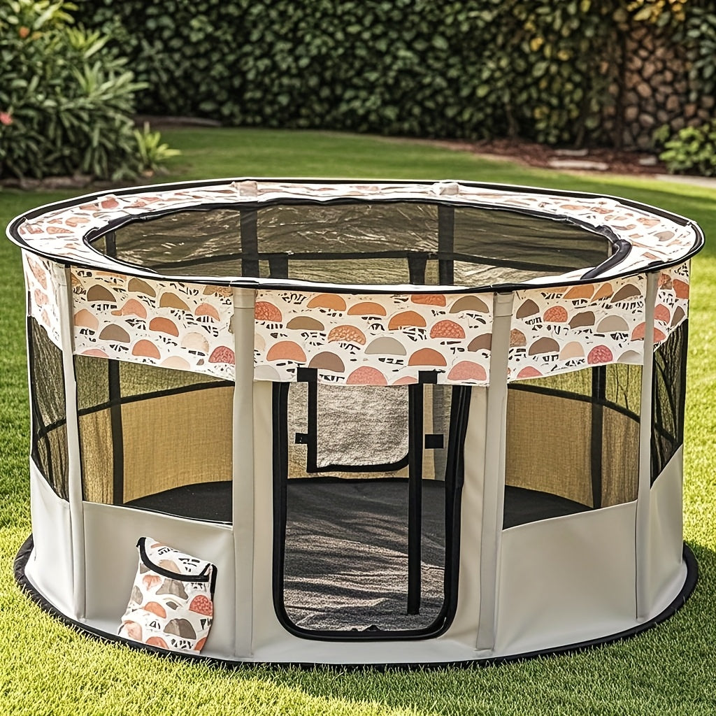 A Round Cage, Portable Foldable Cat And Dog Pet Crate Enclosed Tent For Breeding Boxes Lightweight Ventilated Warm Shelter With Large Space Maternity Nursery Is The Best Christmas Halloween Gift!