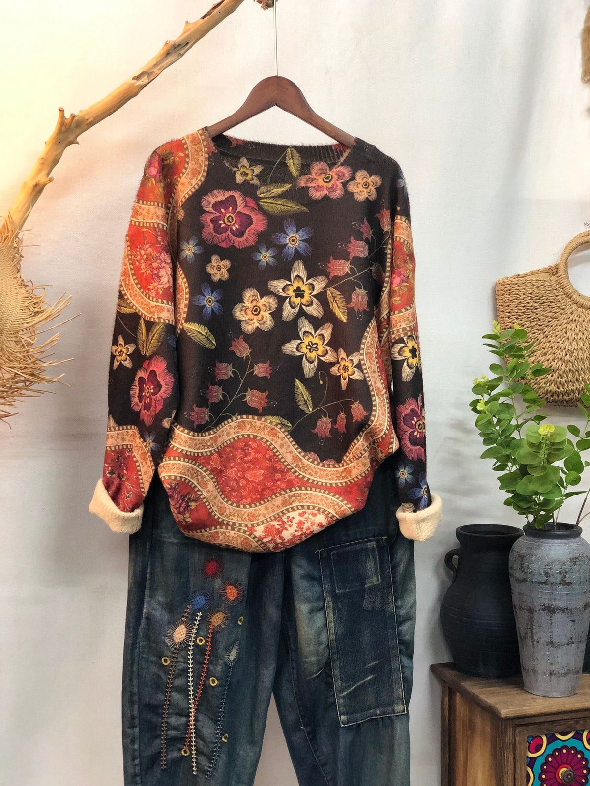 New Women's Loose-fitting Round-neck Sweater for Outerwear