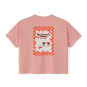 Cute Pink Cartoon Short Sleeve T-Shirt for Women – Loose Fit