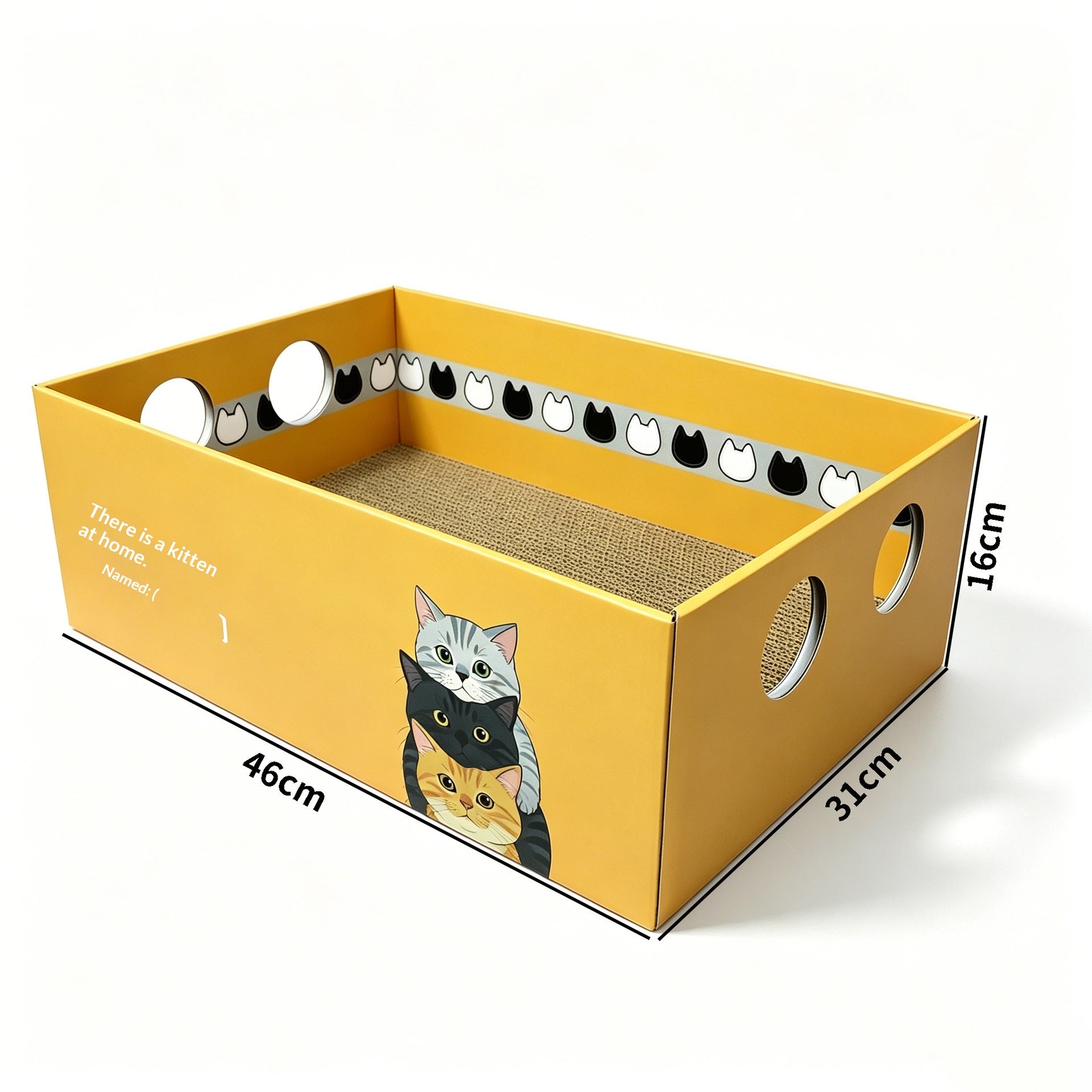 Cat Scratcher Box with Replaceable Core & Low-Shedding Corrugated Cardboard Bed