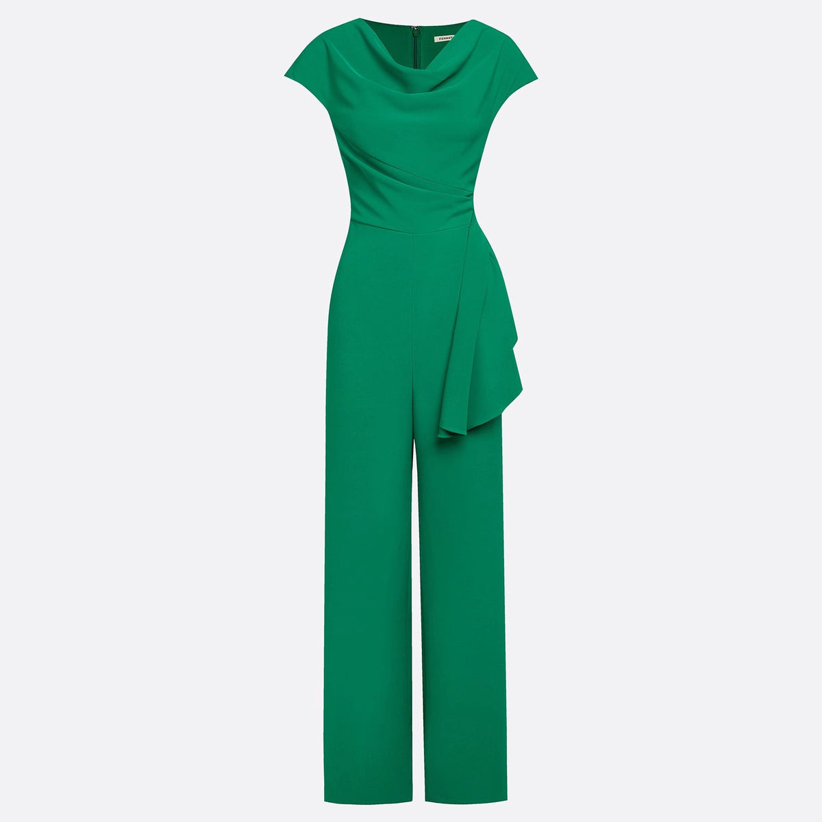 Elegant Sleeveless Cowl-Neck Belted Jumpsuit