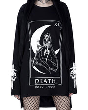 Gothic Dark Moon Letter Print Oversized Punk Sweater