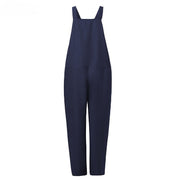 Women's Solid Color Pocket Suspenders One-Piece Trousers