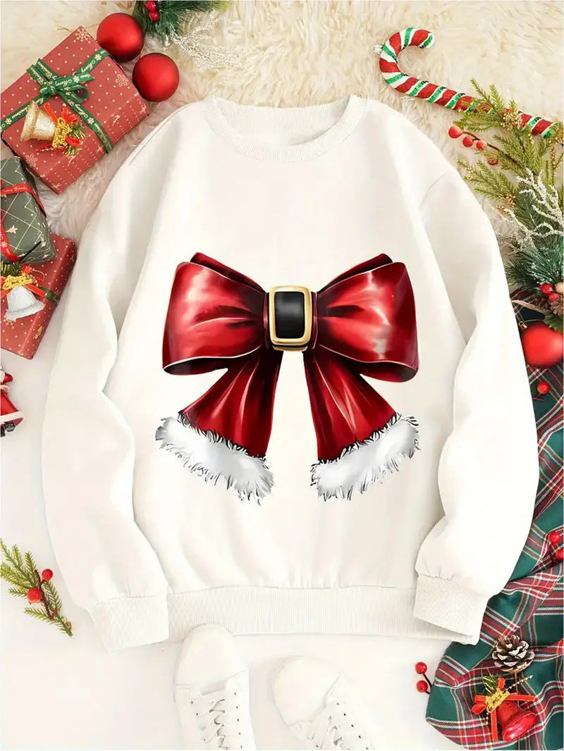 Women's Festive Christmas Round Neck Knit Sweater