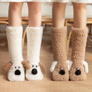 Winter Warm Cartoon Dog Socks for Women