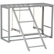 Wooden Chicken Swing Set for 3-4 Birds, Grey
