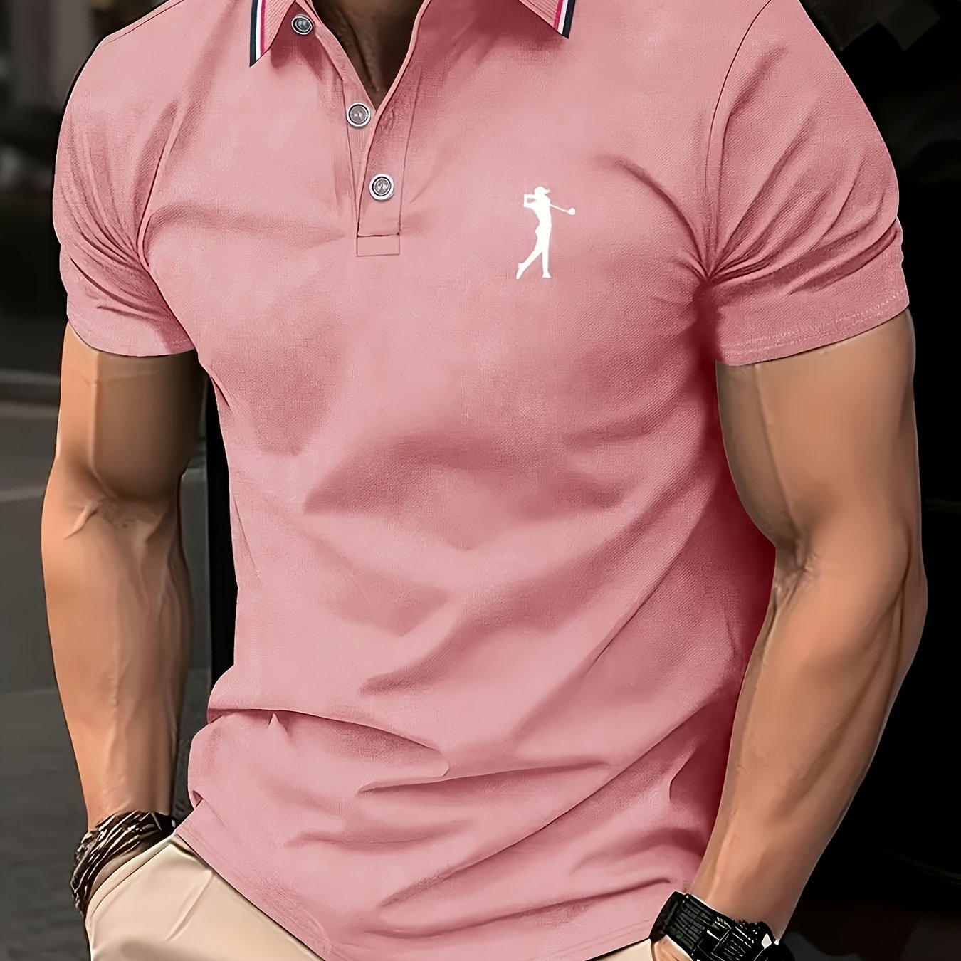 Men's Short Sleeve Printed Golf Shirt – Spring & Summer