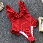 Sexy Backless Ruffled One-Piece Swimsuit