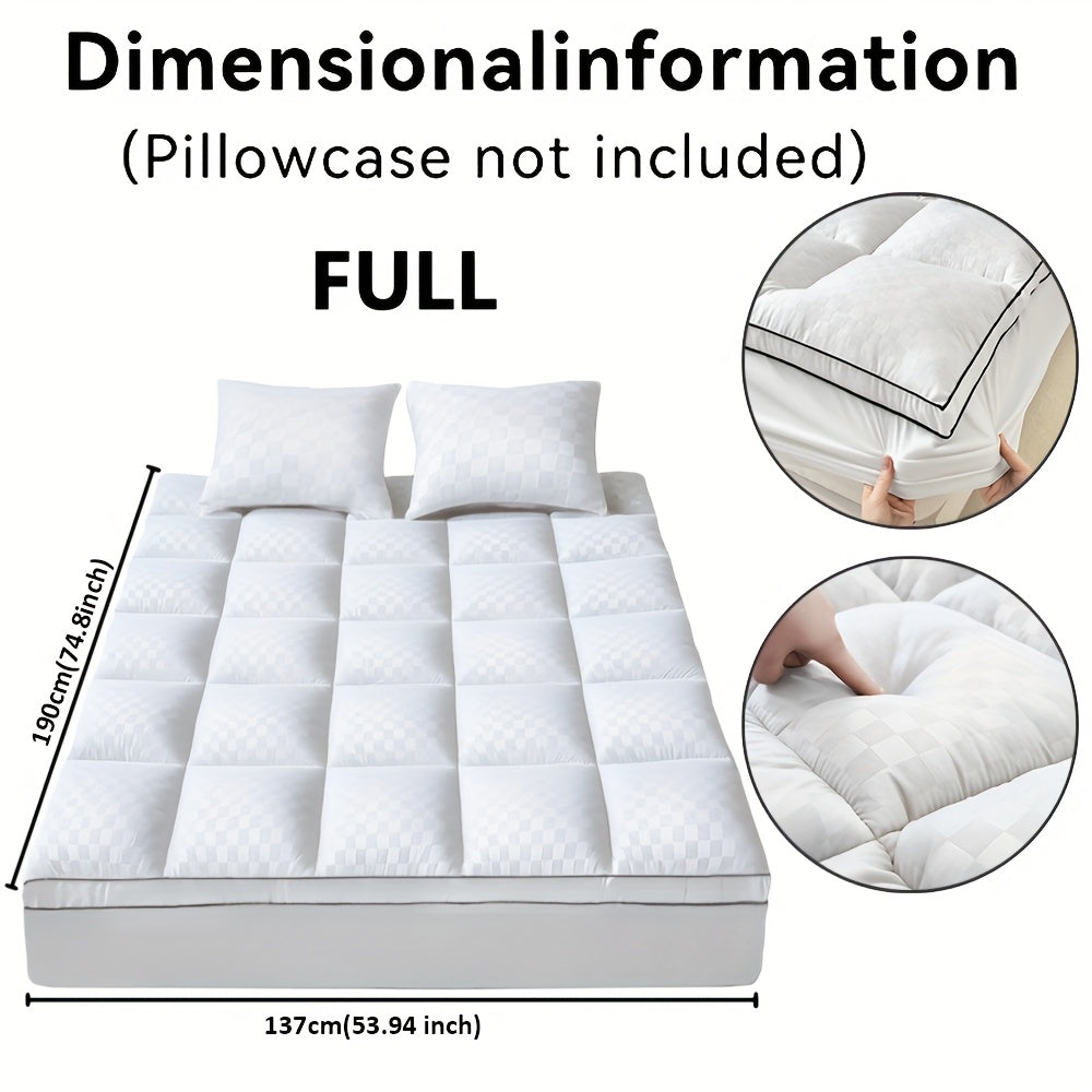 Mattress Topper, Extra Thick Mattress Pad Pillow Top Mattress Cover Quilted Fitted Mattress Protector Top Stretches Up 8-21\" Deep Pocket Cooling, Mattress Topper With 1000GSM