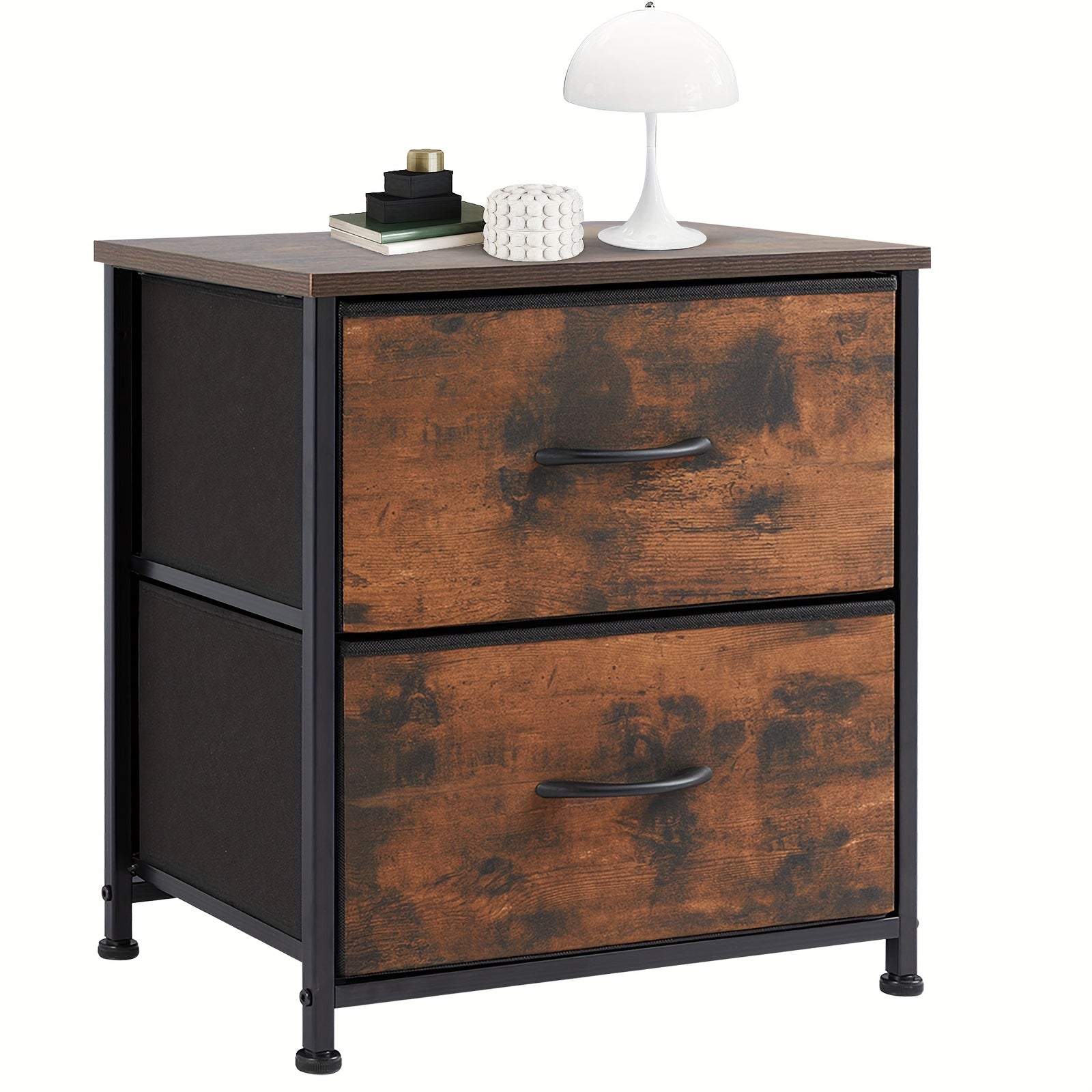 Nightstand Set Of 2, Dresser For Bedroom With 2 Drawer, Small Dresser Beside Tables, Nightstand With Removable Fabric Bins For Small Spaces, Closet, Entryway, College Dorm, 1pc/2pcs Options Available