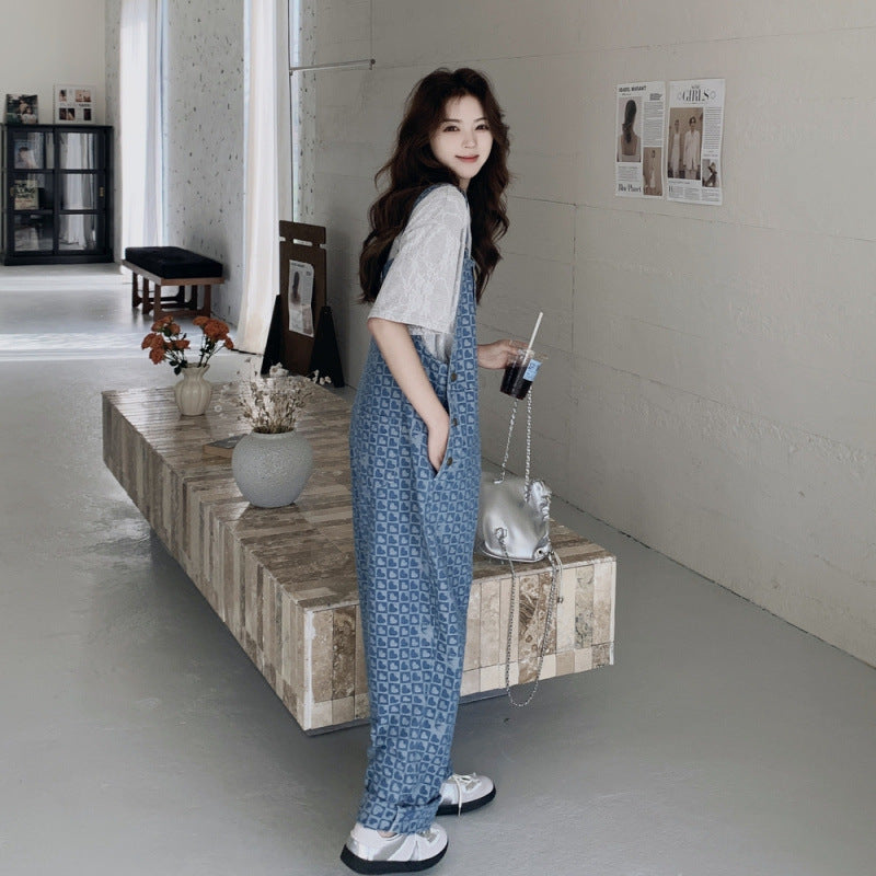 Chic Casual One-Piece Suspender Pants