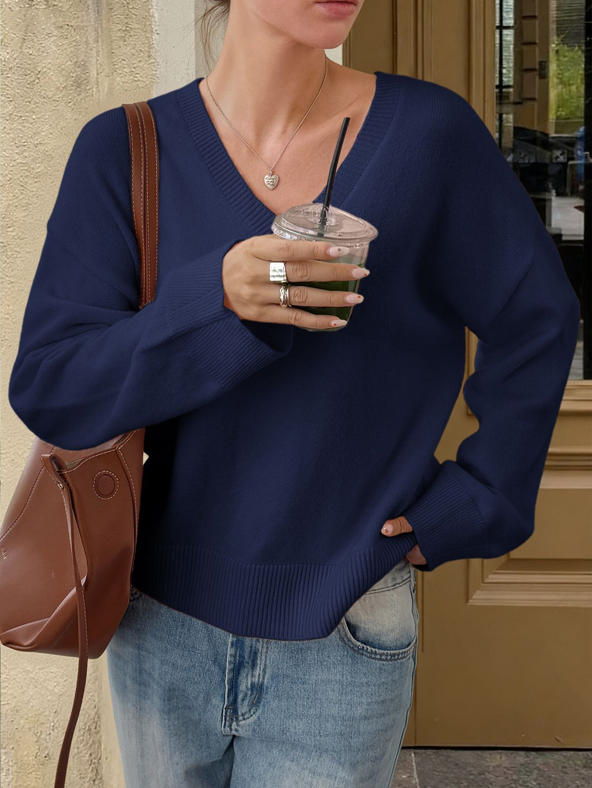 Casual Solid Color Long-sleeved Shirt Woolen Women's Clothing