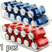 All‑In‑One Refrigerator Organizer – Stackable Soda‑Can Dispenser for Canned Goods and Beverages
