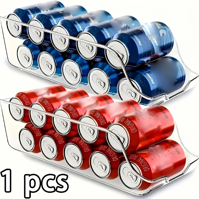 All‑In‑One Refrigerator Organizer – Stackable Soda‑Can Dispenser for Canned Goods and Beverages