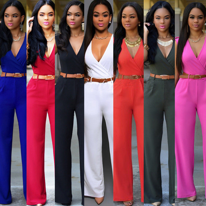 Chic Women's Fashion Jumpsuit Elegant Siamese Pants