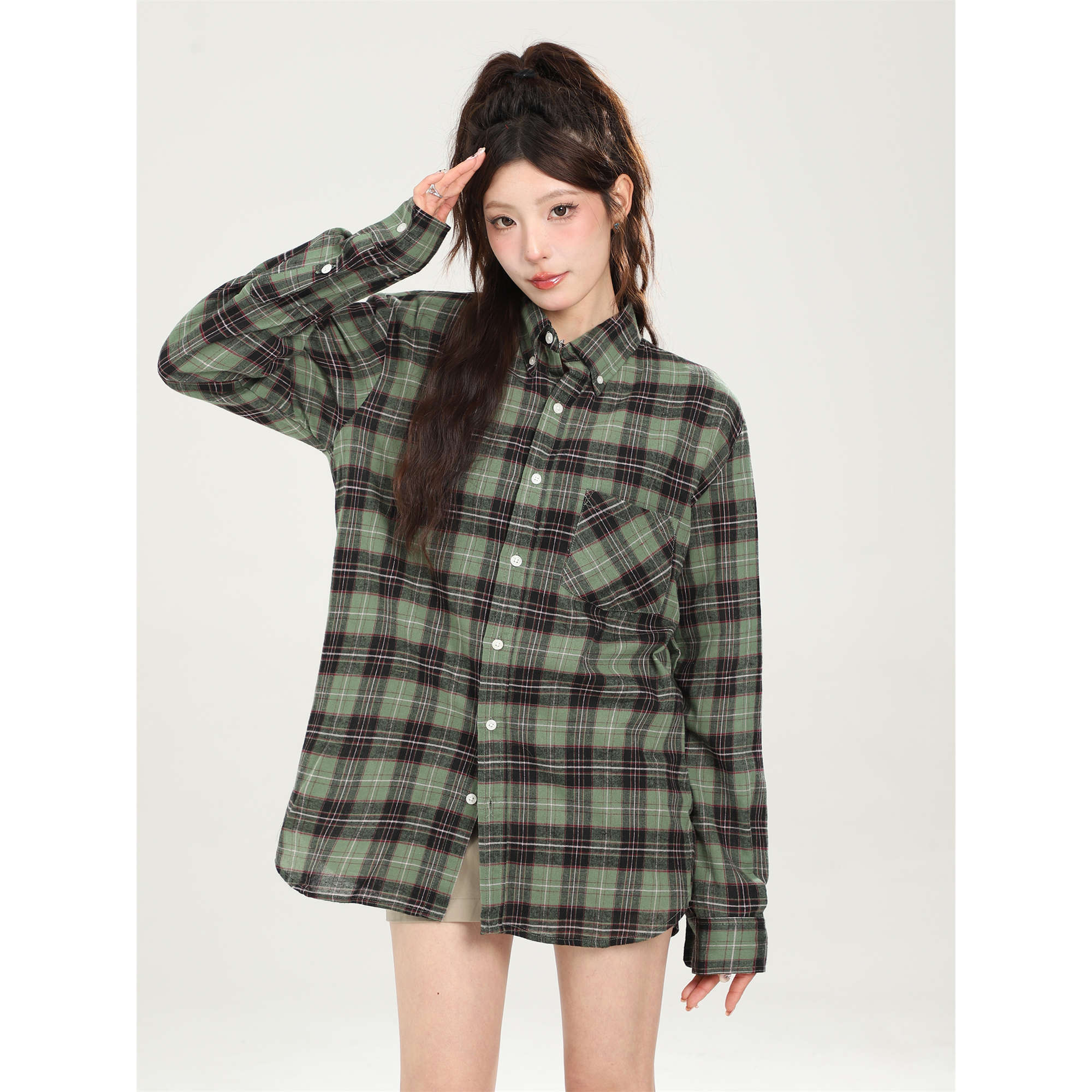 Retro Mid-length Sun Protection Shirt Coat Women