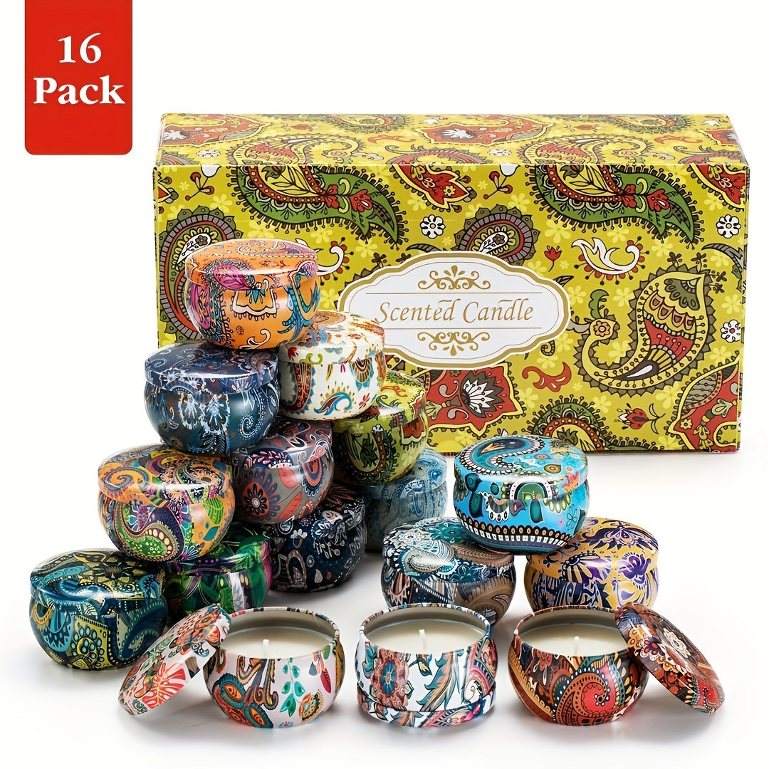 16‑Pack 2.5 oz Ham‑Style Iron Can Soy Wax Candles – Premium Gift Set