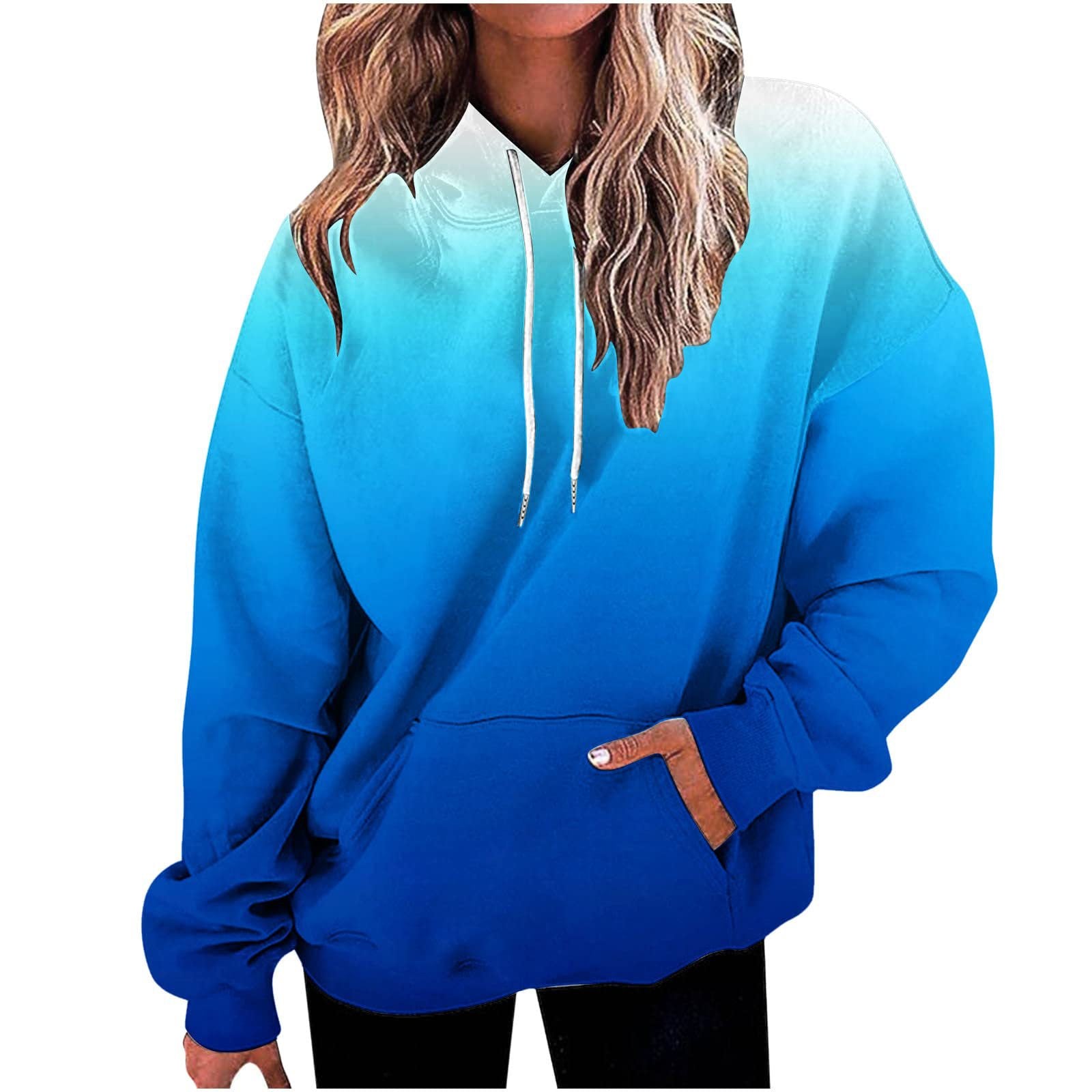 Women's Digital Print Loose Fit Hooded Sweater